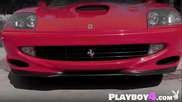 Petite MILF and hot babes shows hot body during hot car wash for Playboy